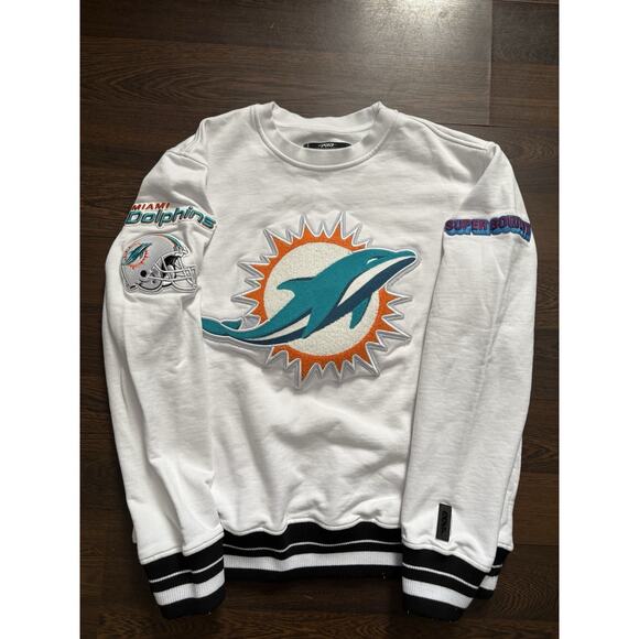 MIAMI DOLPHINS CREW NECK WHITE SWEATSHIRT MENS PRO-STANDARD Men’s Sz Medium - Picture 1 of 15